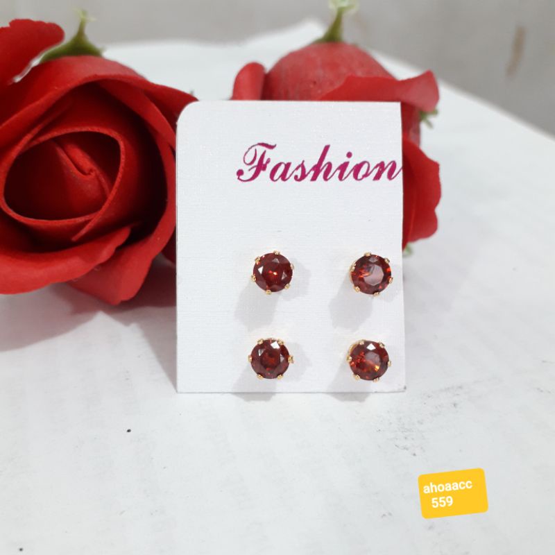 Anting gold merah delima xuping/1pasang.