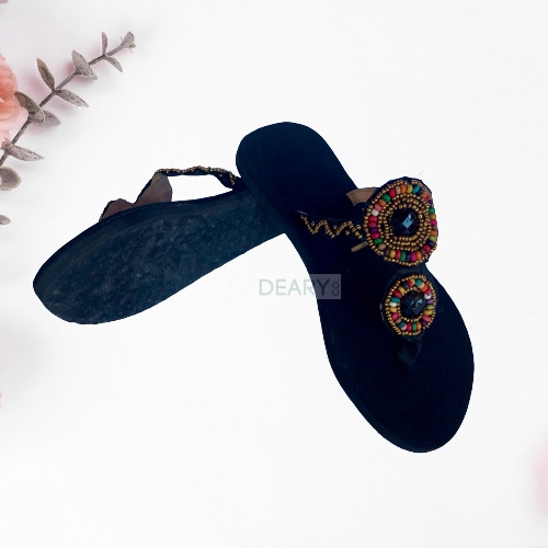 SANDAL MANIK MANIK ETNIK MONTE BALI FLAT CANTIK UNIK | NIDEARI BALI