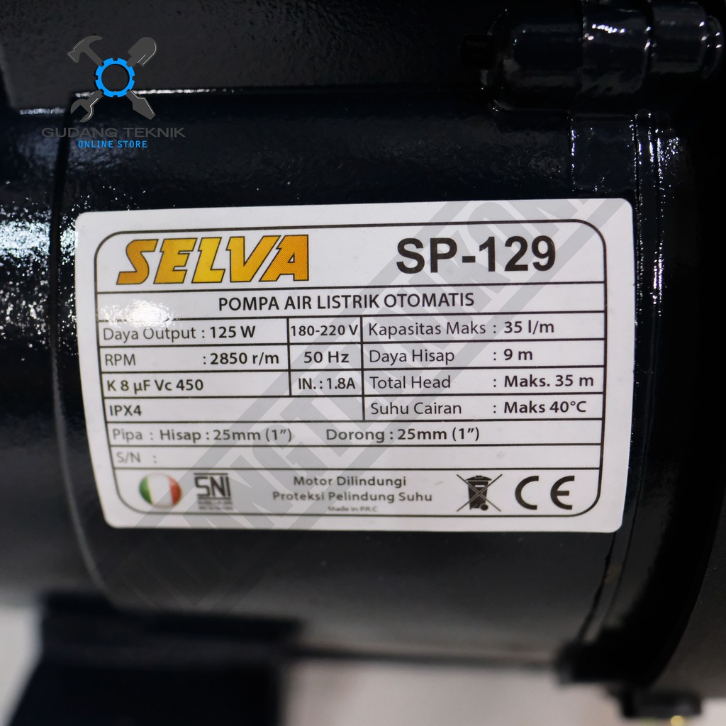 Pompa Air LISTRIK SELVA SP128 SP129 / Water Pump Pompa Air Listrik Selva SP 128 SP 129