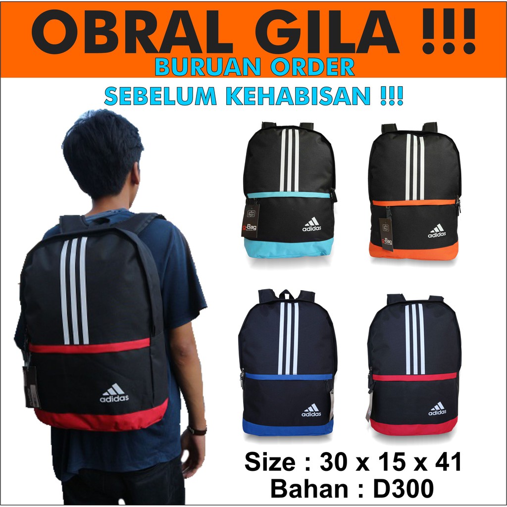 Tas Ransel Gendong Distro Adi-das Sport Backpack Pria Cassual Modis