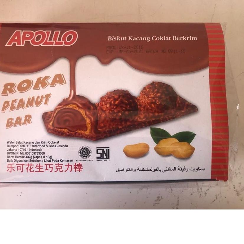 

9.9 Terlaris Apollo Roka Peanut Bar/ Wafer Kacang dan Krim Cokelat/ Biskuit Kacang murah