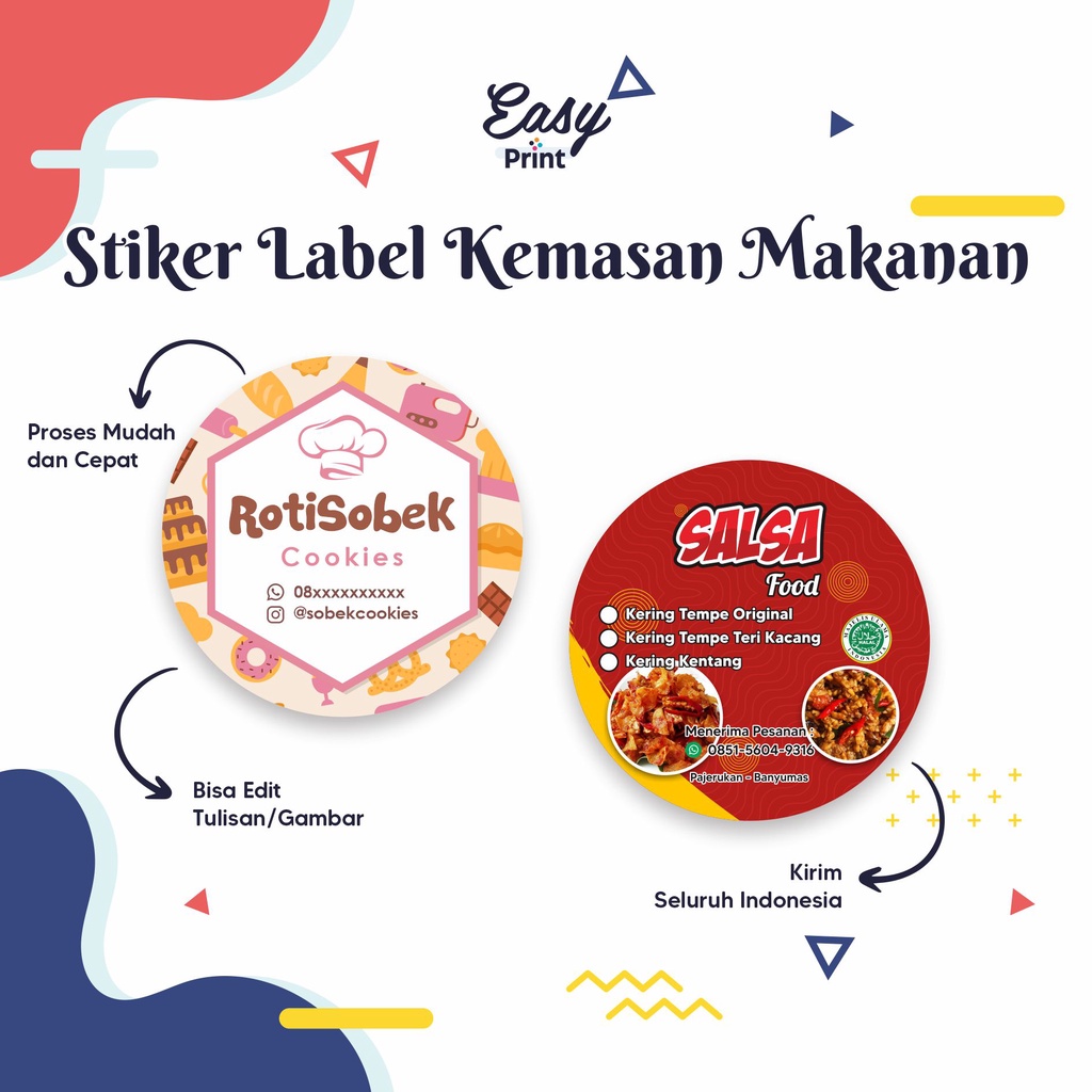 Stiker Label Bulat Untuk Kemasan Makanan / Stiker Label Makanan