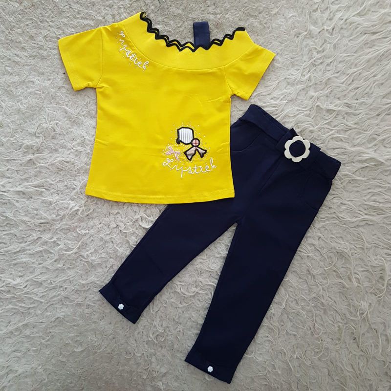 Baju Anak Perempuan Flower belt set