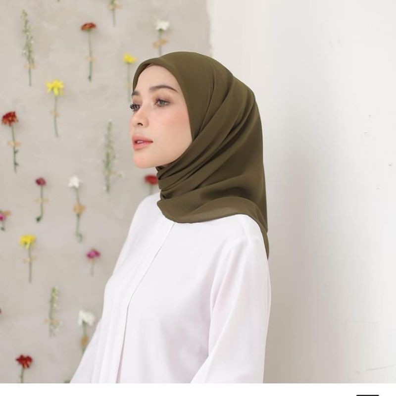 Hijab/jilbab segiempat saudia ansania/ square hijab polos/ segi empat ansania polos katun