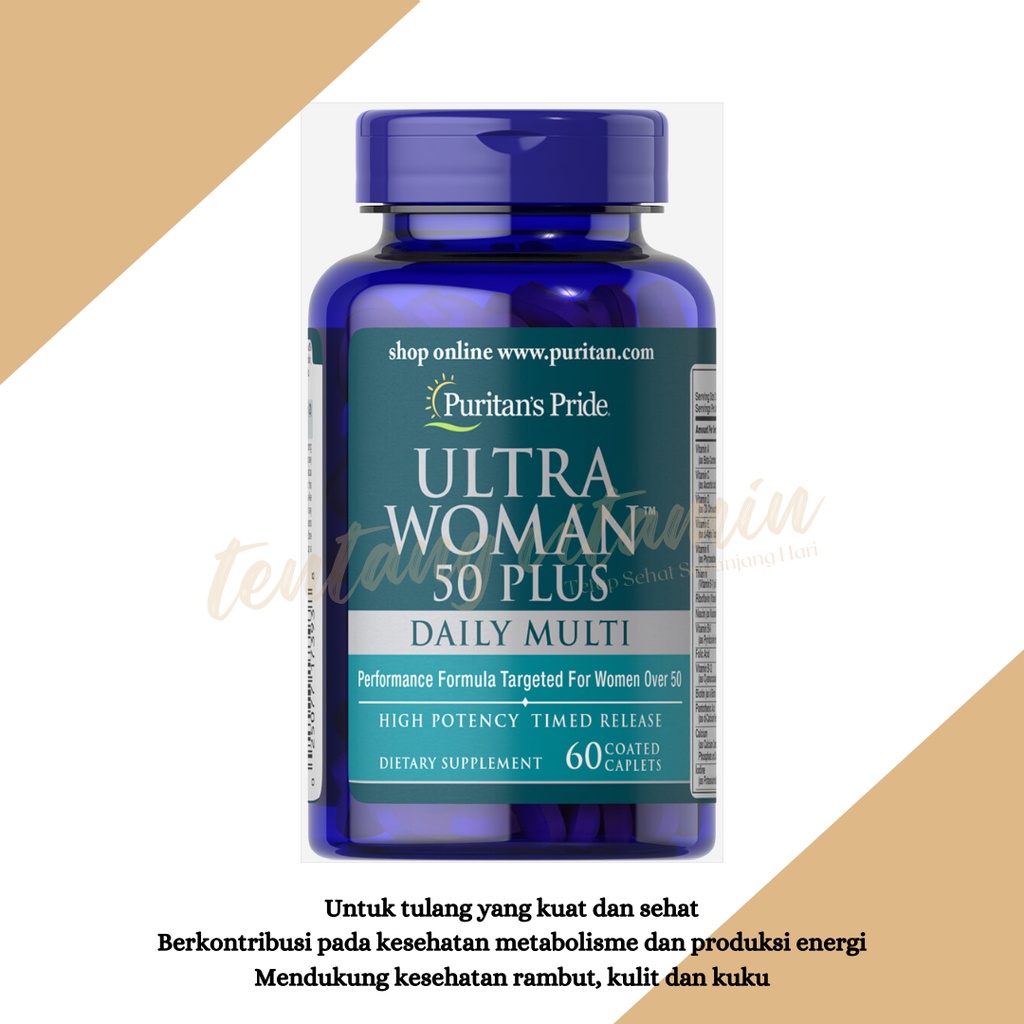 Puritan's Pride Ultra Woman™ 50 Plus Multi-Vitamin with Zinc 60 Caplets