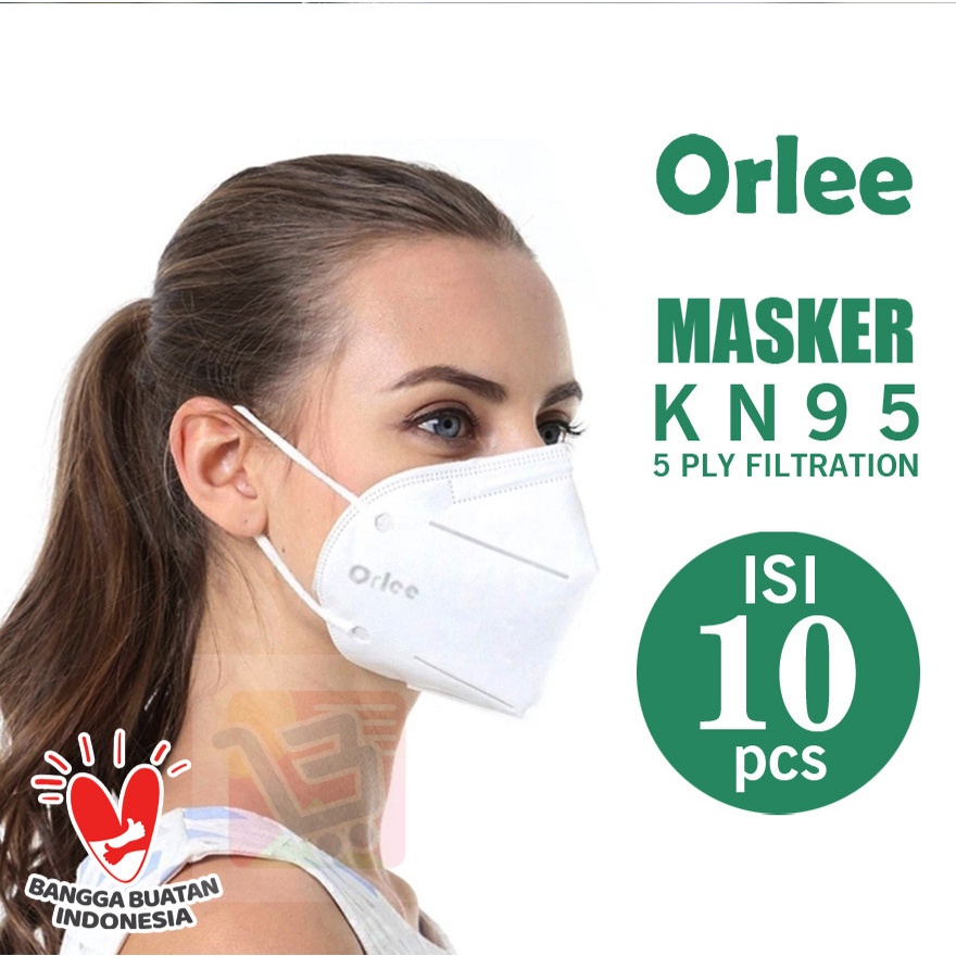 Masker KN95 Kn 95 Orlee Earloop Cantol Kuping 5 Lapis Embos isi 10 Pcs