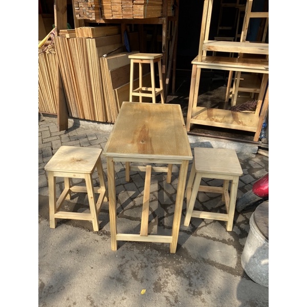 ready lagi meja makan mini satu meja dua kursi