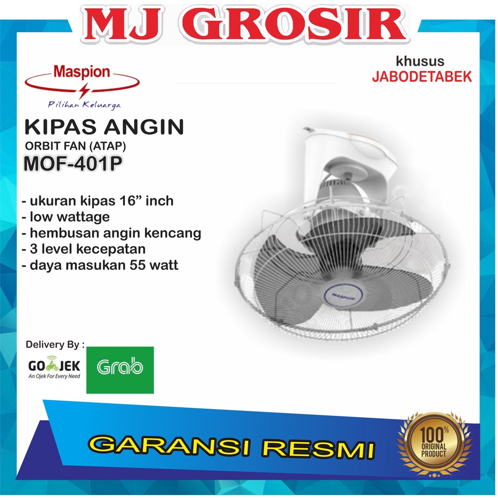 KIPAS ANGIN ORBIT FAN MASPION MOF 401 P MOF401P ORBIT FAN ATAP