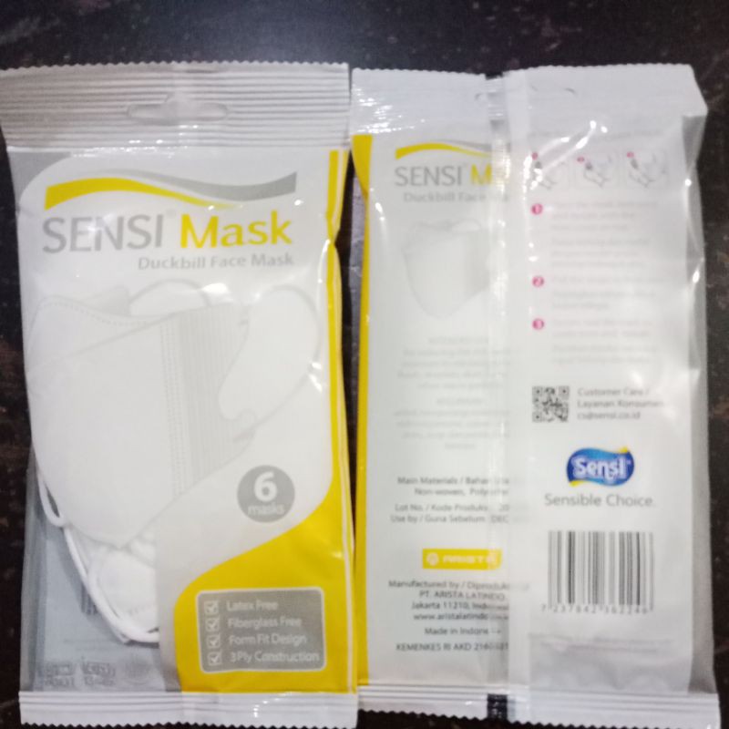 Masker Sensi Duckbill Pack isi 6pcs