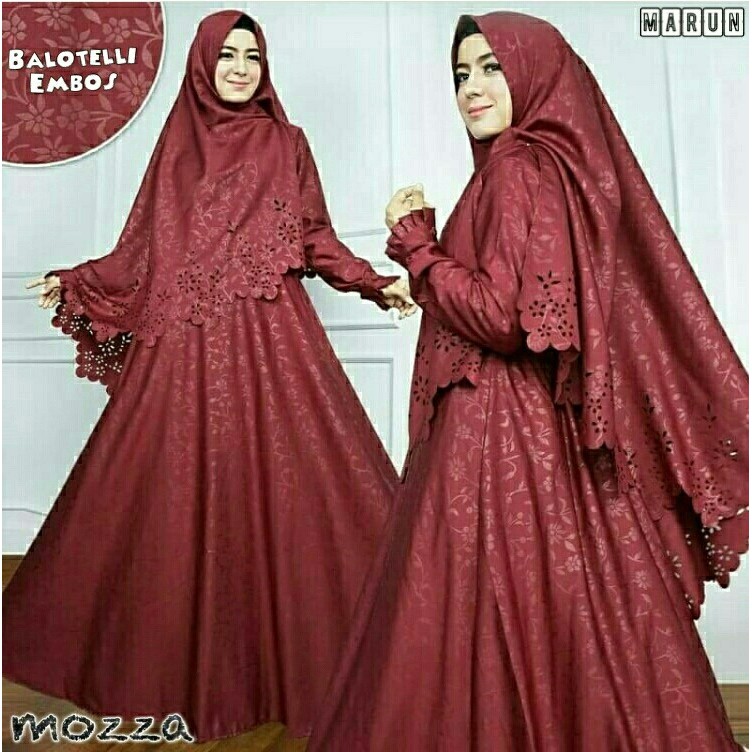 DeltaRA MOZZA SYARI MARUN Busana Muslim Syar i Kekinian Gamis Modern
