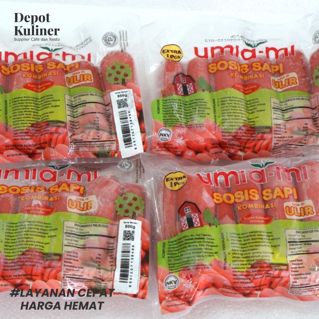 Umiami Sosis Sapi 12 Batang - 500 gr - Beef Sausage