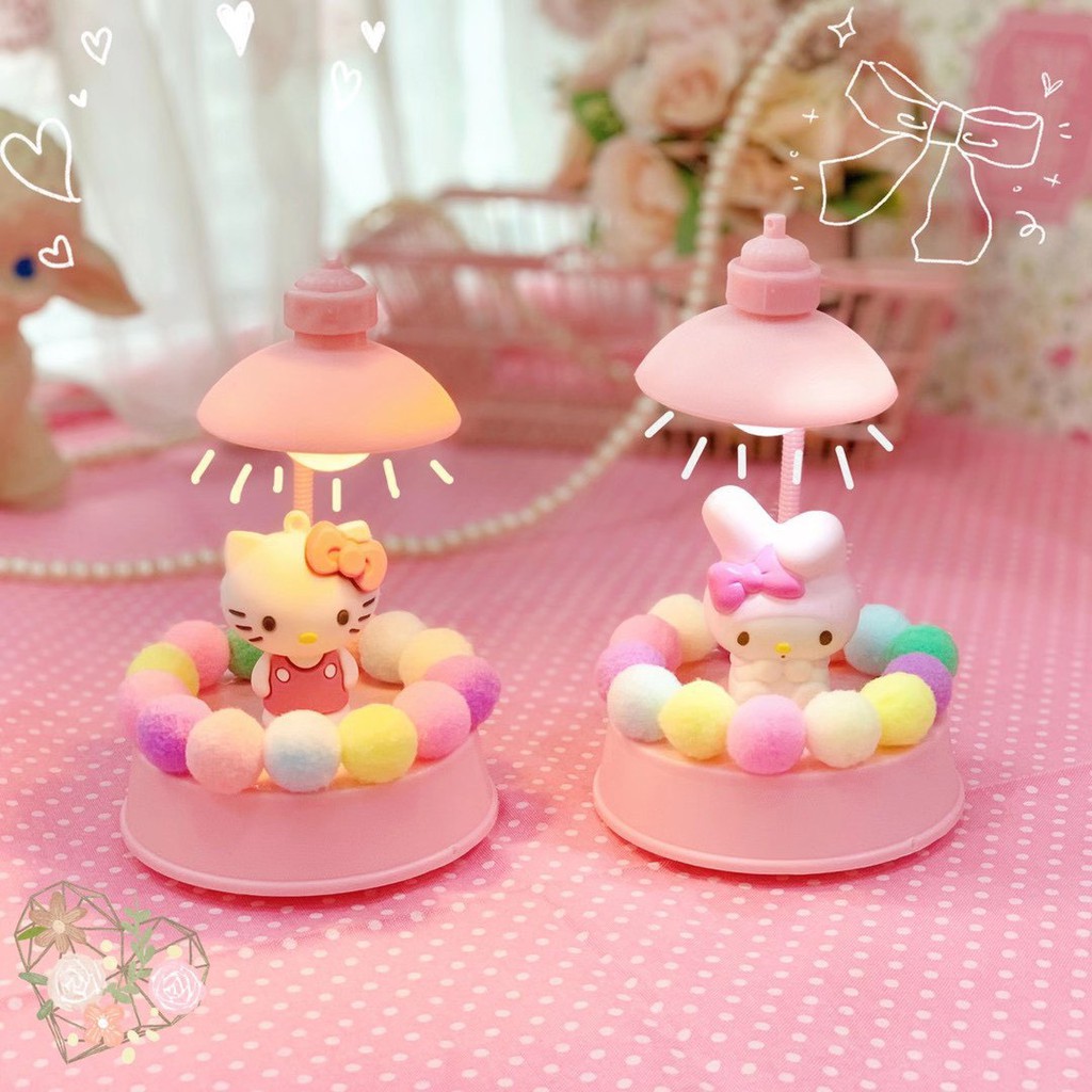 Lampu musik sanrio LB011 hello kitty melody pompurin cinamoroll kuromi music box lamp