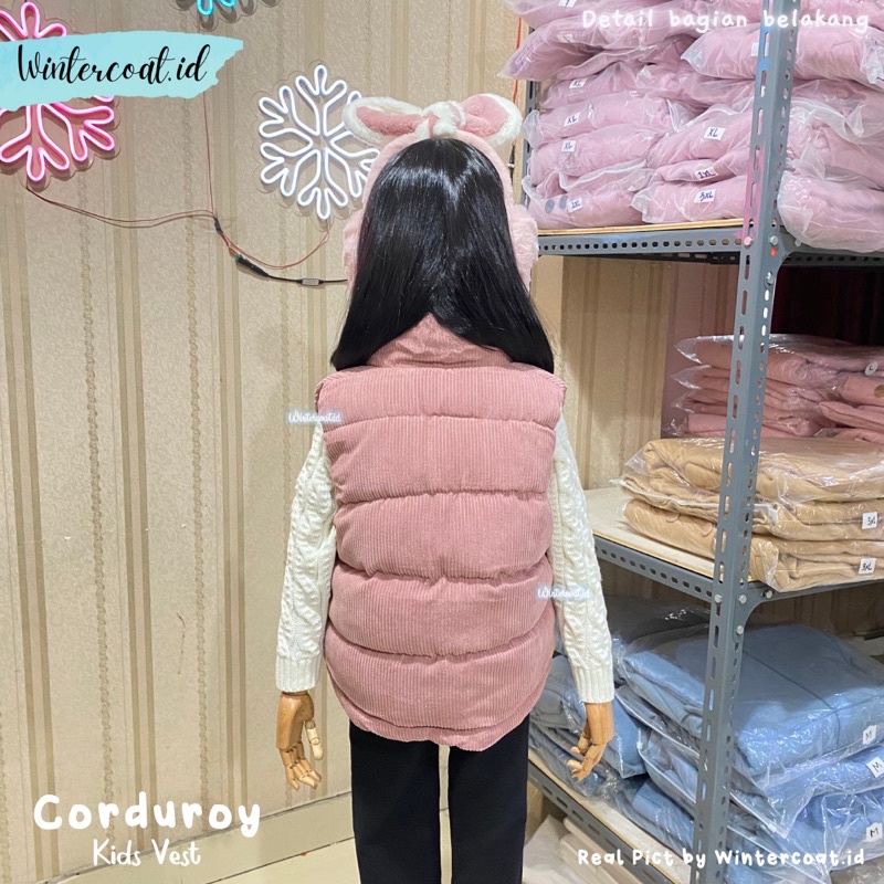 Kids winter vest corduroy rompi anak musim dingin hangat import cowok cewek gunung kid outer