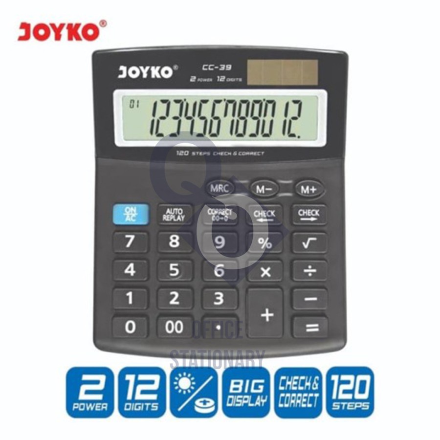 

Kalkulator 12 Digit / Calculator JOYKO CC-39 / Check Correct