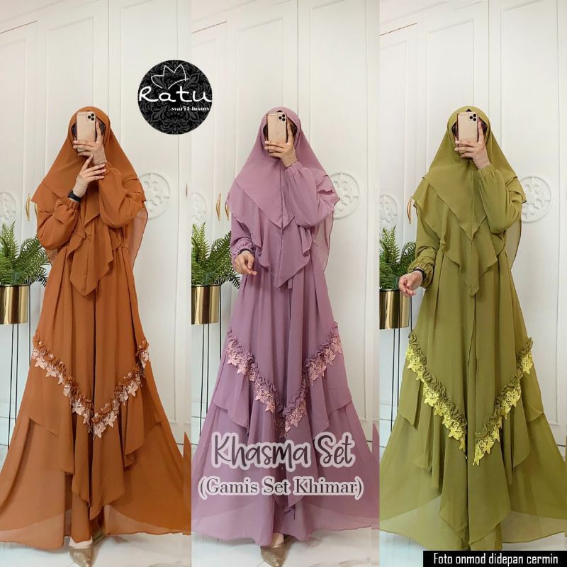 KHASMA SET BY RATU GAMIS SET KHIMAR TERMURAH