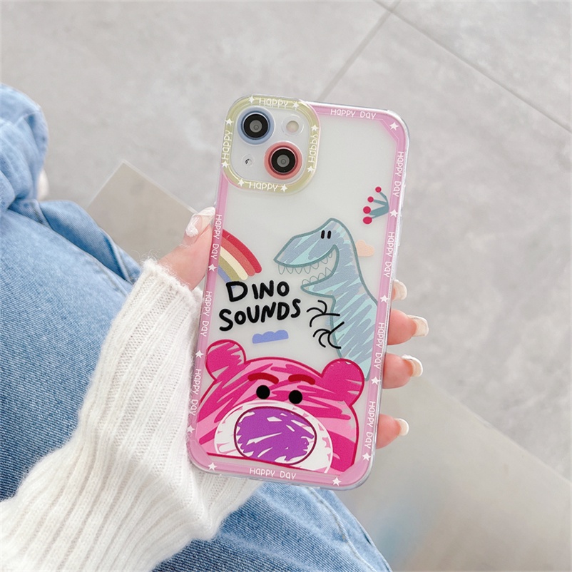 (Ready Stock) Casing Softcase Tpu Iphone 11 Pro Max 13 12 Pro Max X Xr Xs Se 2020 Max 8 7 6 6s Plus + Motif Beruang Shockproof Lovely Bear Series Transparent TPU Soft Silicone Anti-dirty Shockproof Phone Cover