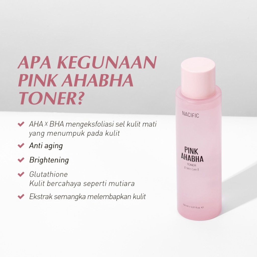 Nacific Pink AHA BHA Skin Care 3 SET (Serum 50 ml + Toner 150 ml + Cream 50ml)