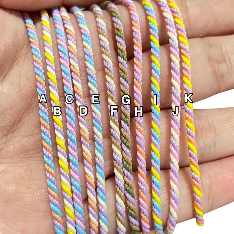 (cewe kue) gelang rainbow - gelang warna pastel - gelang satu layer - gelang simple - gelang cantol