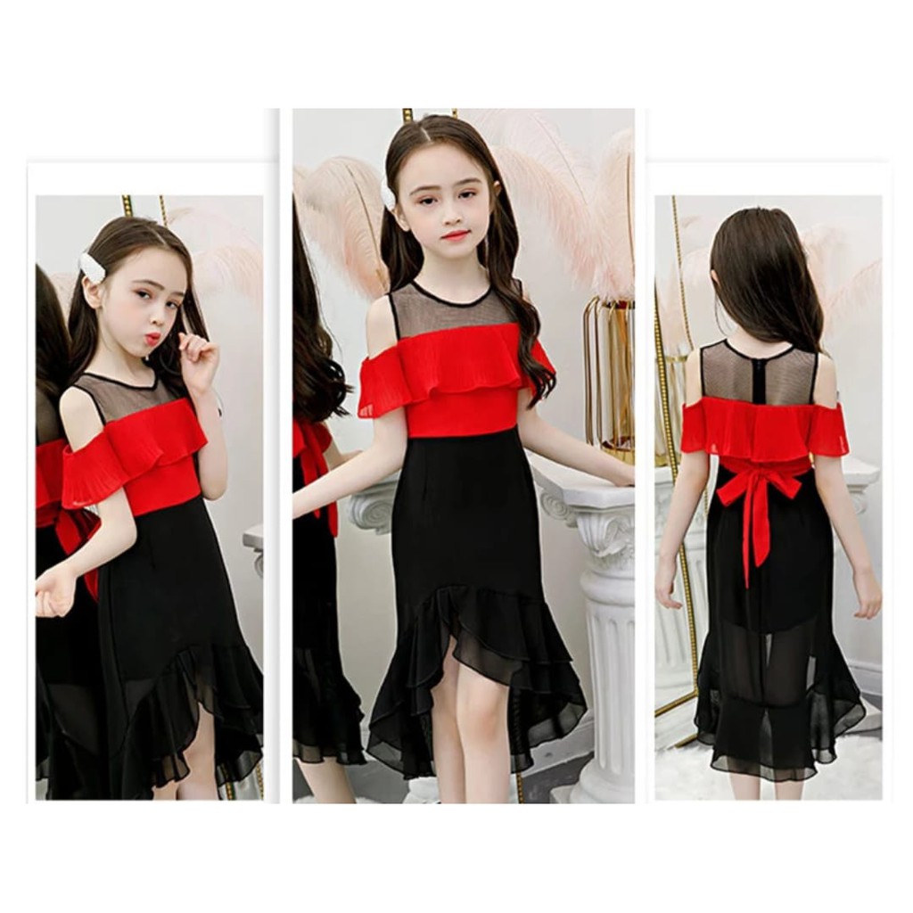 QF, DRESS ANAK KOREA MONALISA / UMUR 8-12 TAHUN/TERBARU/KOREA/BANGKOK