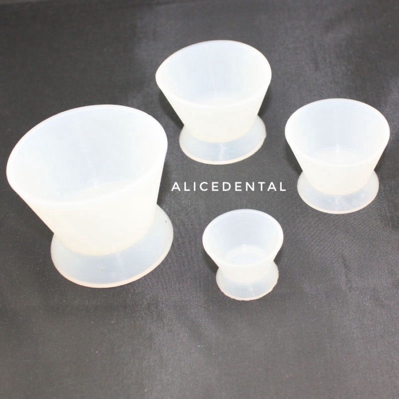 Dental mangkok silicone aduk akrilik jar cup silikon mixing acrylic gigi palsu cucing karet silicon tempat aduk akrilik