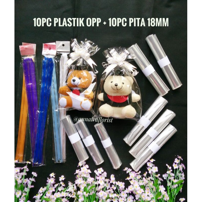 

10pc Plastik OPP dan pita serut