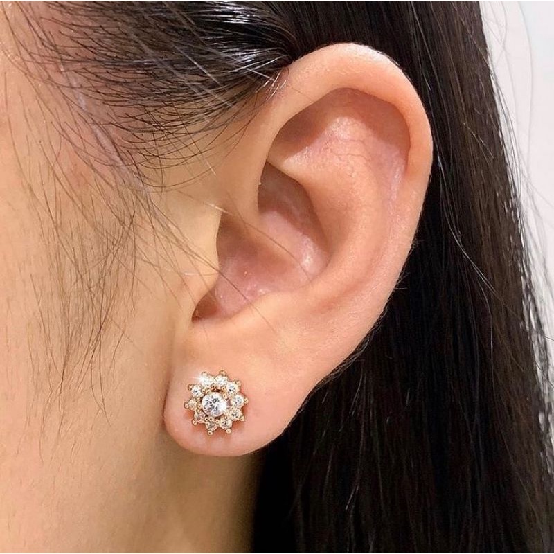 Anting titanium mewah like diamond, tidak berkarat,awet,