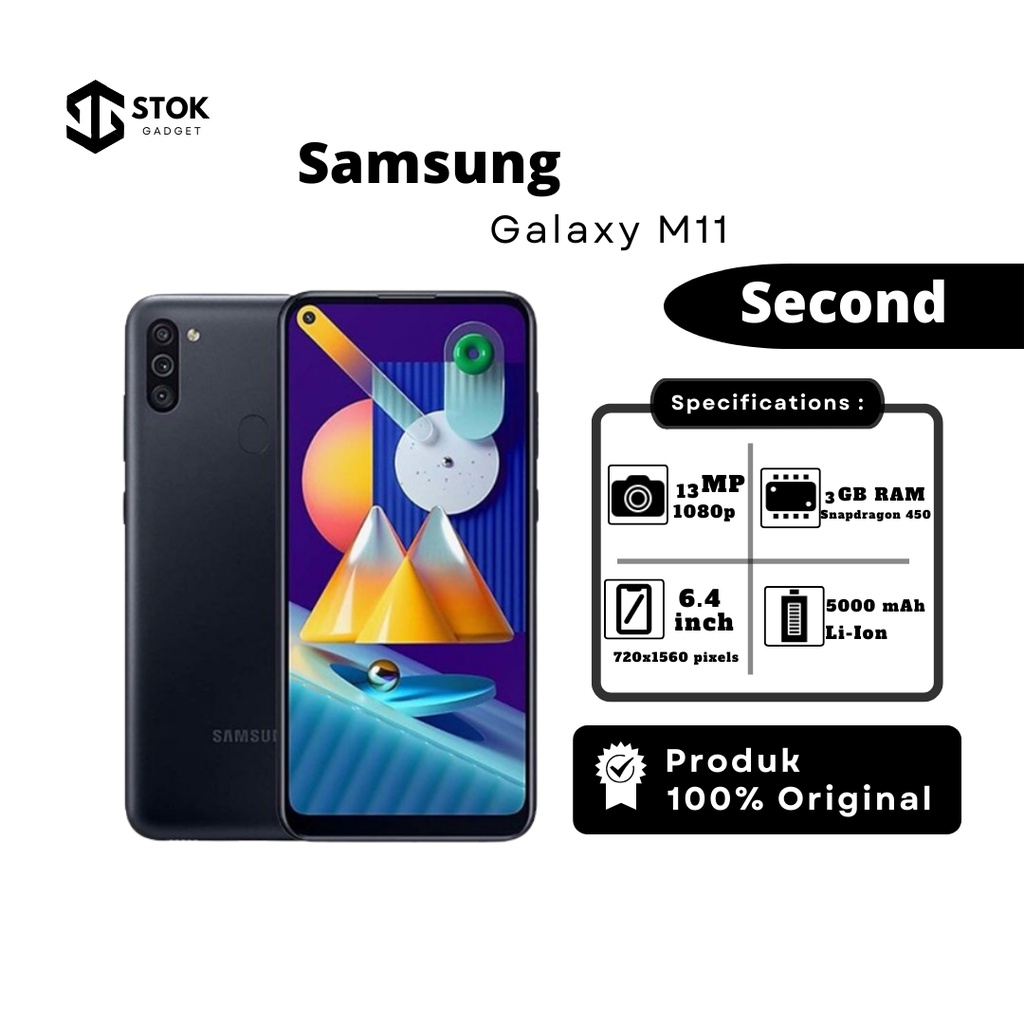 hp handphone second bekas murah samsung galaxy M11 ram 3 internal 32 gb fullset original