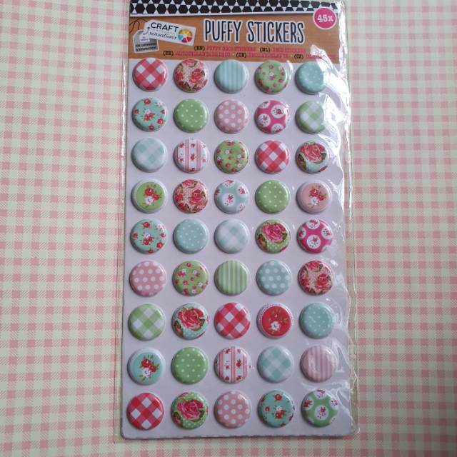 

puff sticker for scrapbook and journal