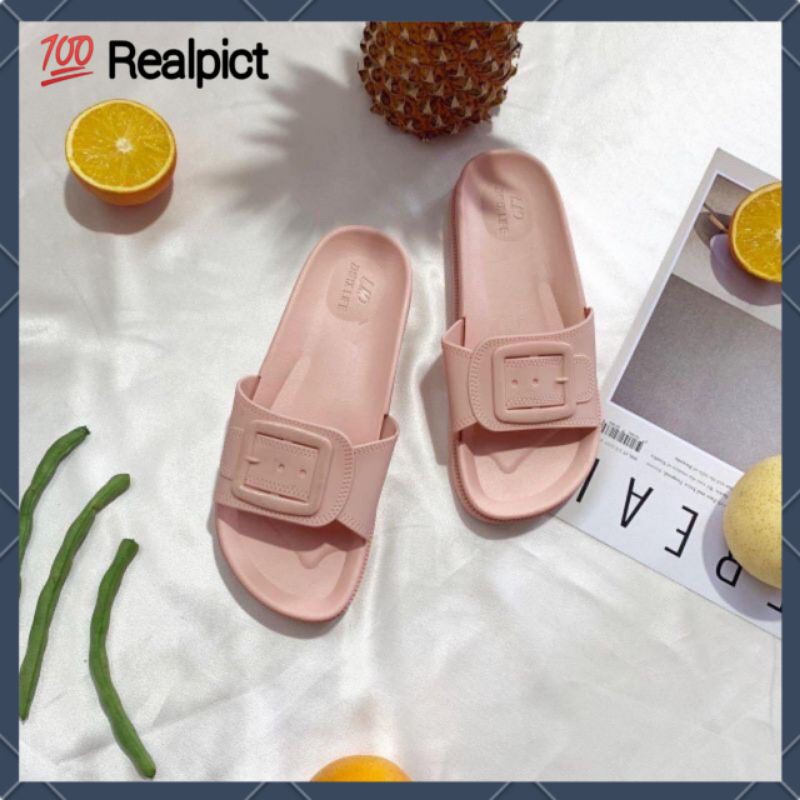 Balance 1961 1 Sandal Wanita Slop BLC Motif Belt Cantik Baru 100% Original Jelly Impor Ringan Lembut