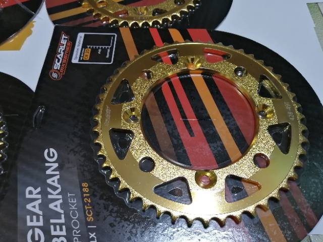 Gir klx supermoto scarlet raacing mx series ukuran 43-50 / gir belakang klx warna gold