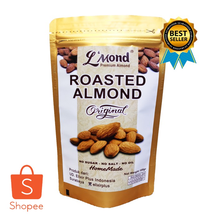 

Roasted Almond 100 gr L'Mond / Kacang almond panggang / Snack Sehat / Murah / Home made / Diet Keto