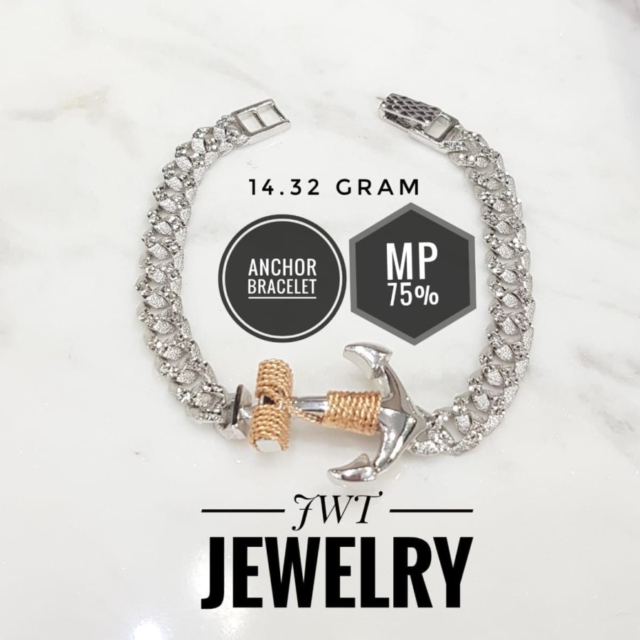 GELANG EMAS WANITA JANGKAR SISIK NAGA -anchor bracelet- 75%