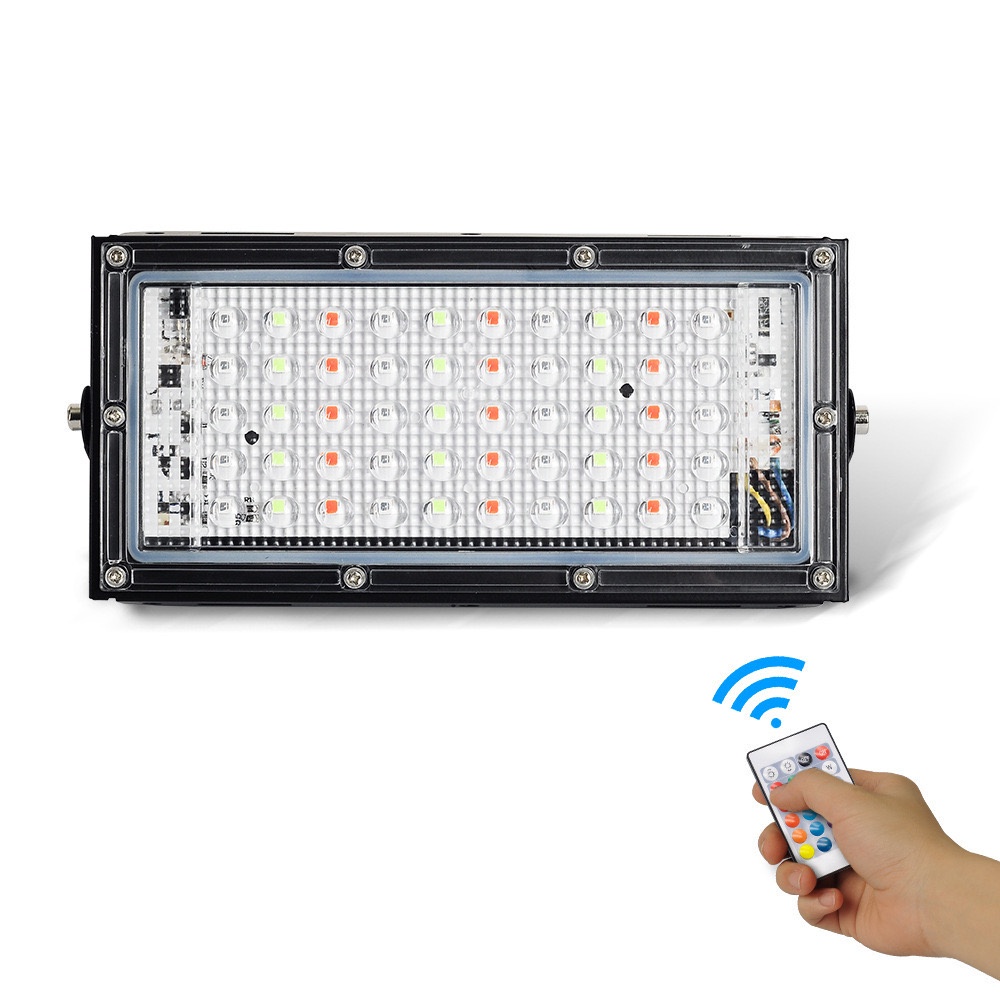 LAMPU SOROT 50W RGB MODEL TIPIS IP65 / LAMPU TEMBAK TIPIS 50 WATT RGB