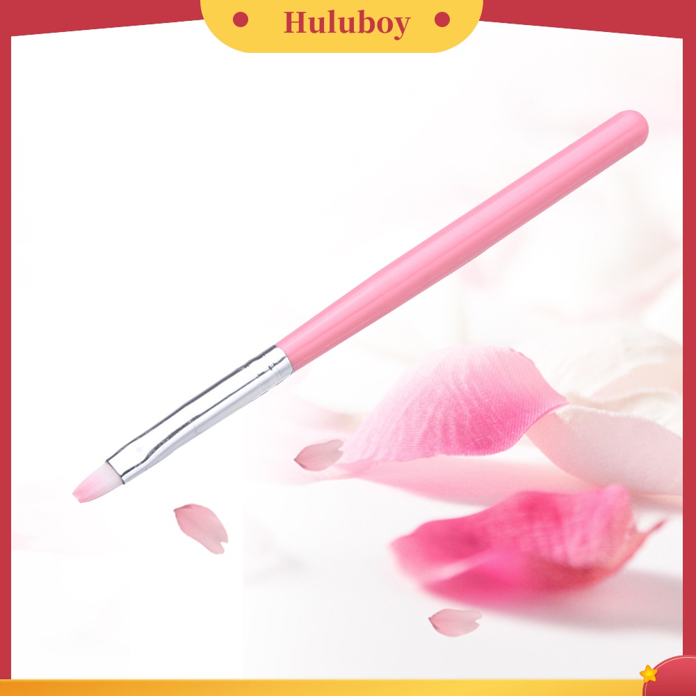 Huluboy Huluboy♡ Brush Pen Nail Art Kepala Flat Untuk Menggambar Desain Manicure DIY