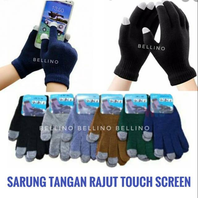 Sarung Tangan Motor Unisex Full jari Rajut Polos Murah Berkualitas Sarung Tangan Rajut Musim Dingin