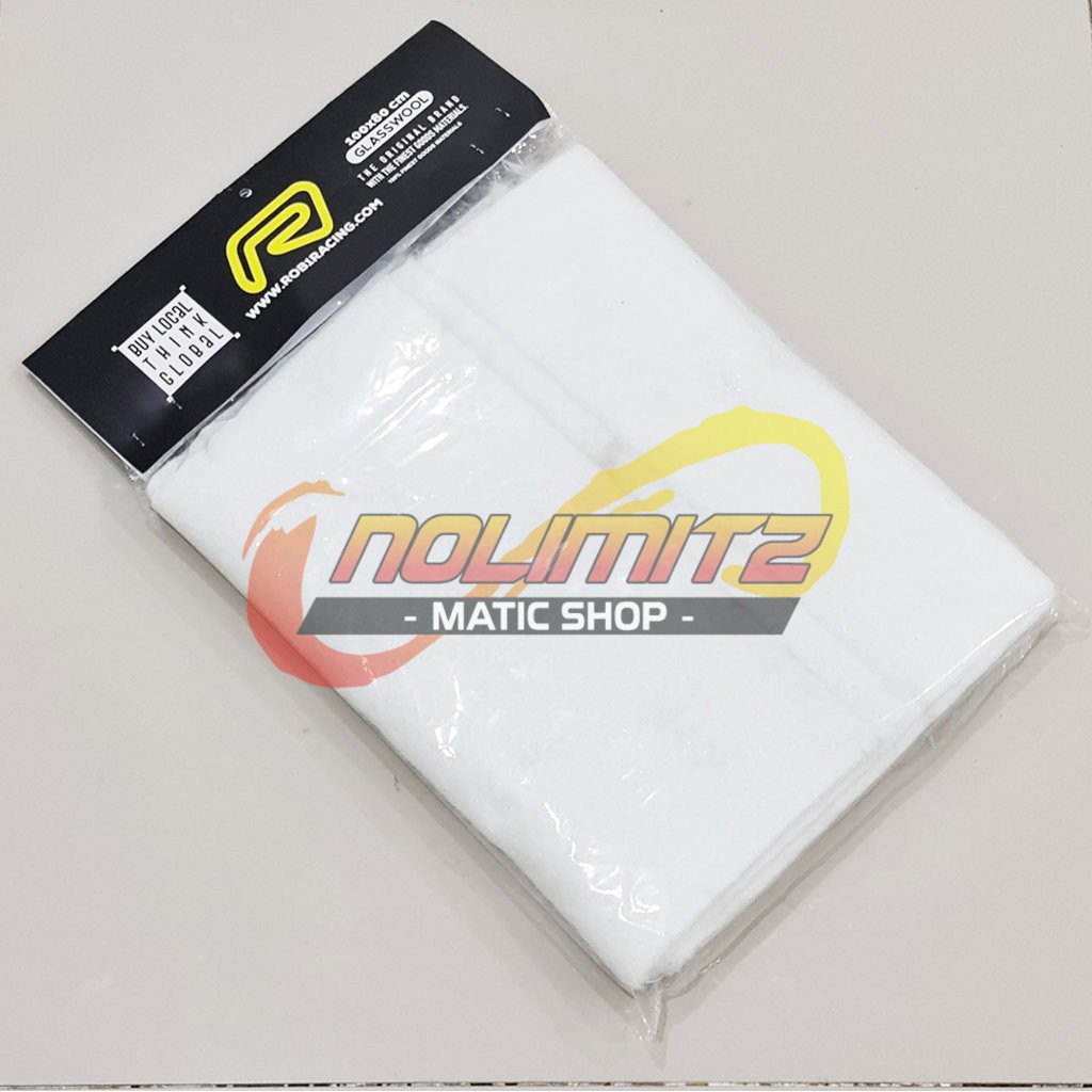 Glasswool Gaspul Peredam Knalpot ROB1 Racing Universal 100x80cm