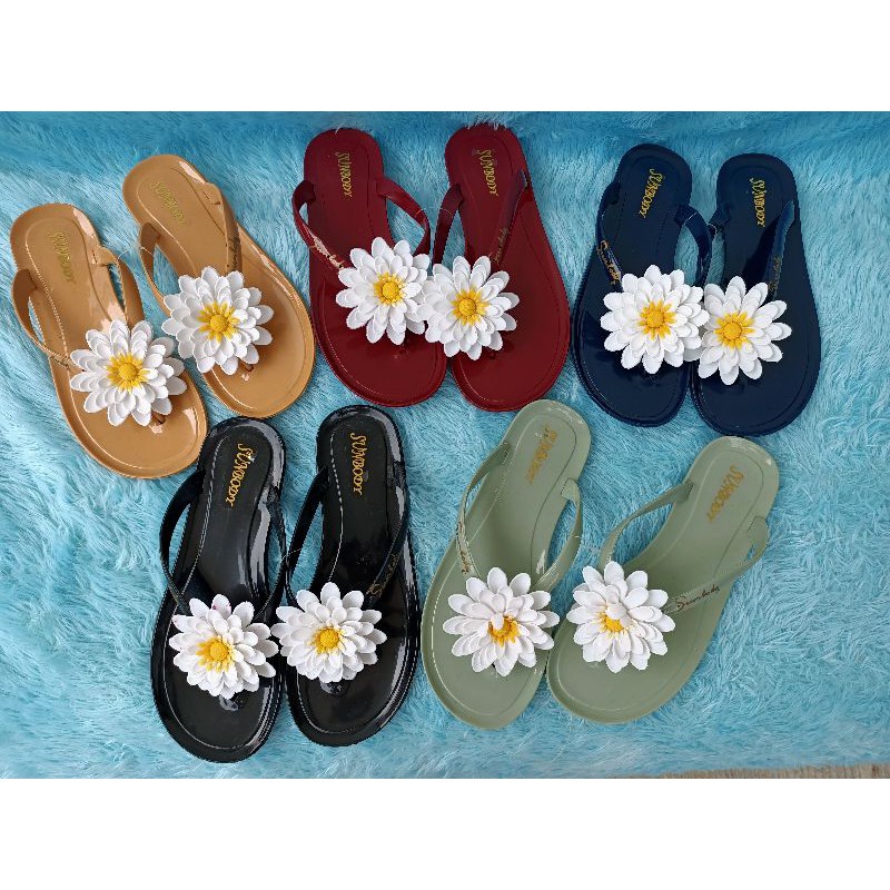 Sandal Jepit Jelly SunFlower Bunga Matahari