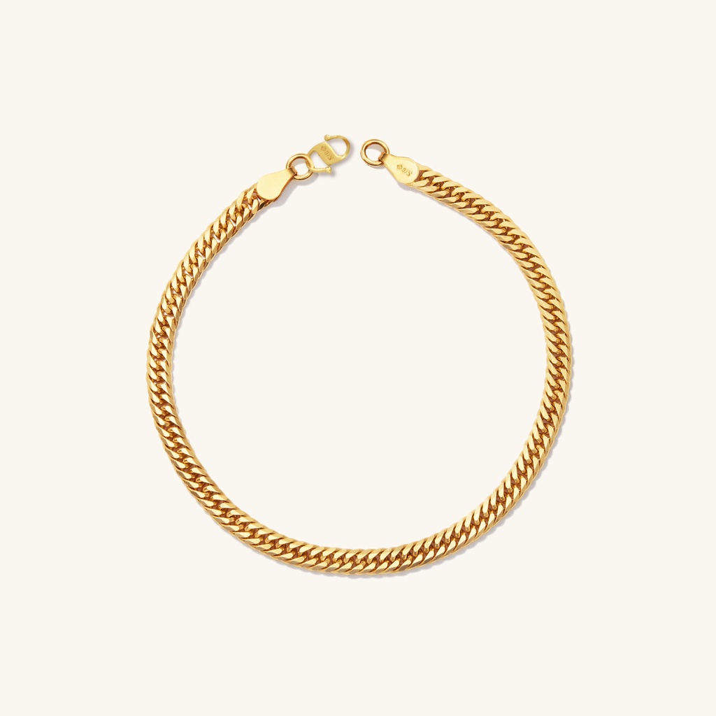 [Ready] Gelang Emas Kadar 875 21 Karat Rantai Double Hollow Curb Chain Bracelet