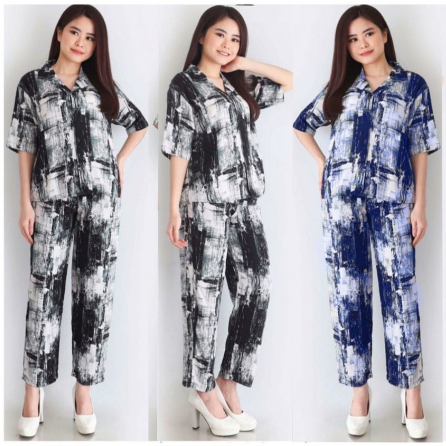 VIBELLECP - CP Vibelle shop grosir baju tidur piyama karakter fashion murah wanita-CP KHALISA NAVY