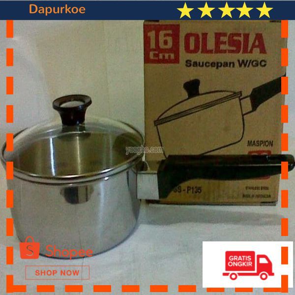 Terlaris Panci Stainless Steel 16 cm Maspion OLESIA Elegan