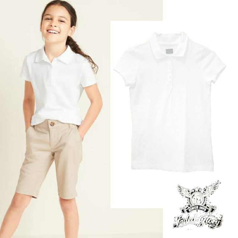 Polo Putih Anak Remaja Branded Original Faded Glory Usia 6y 7y 8y