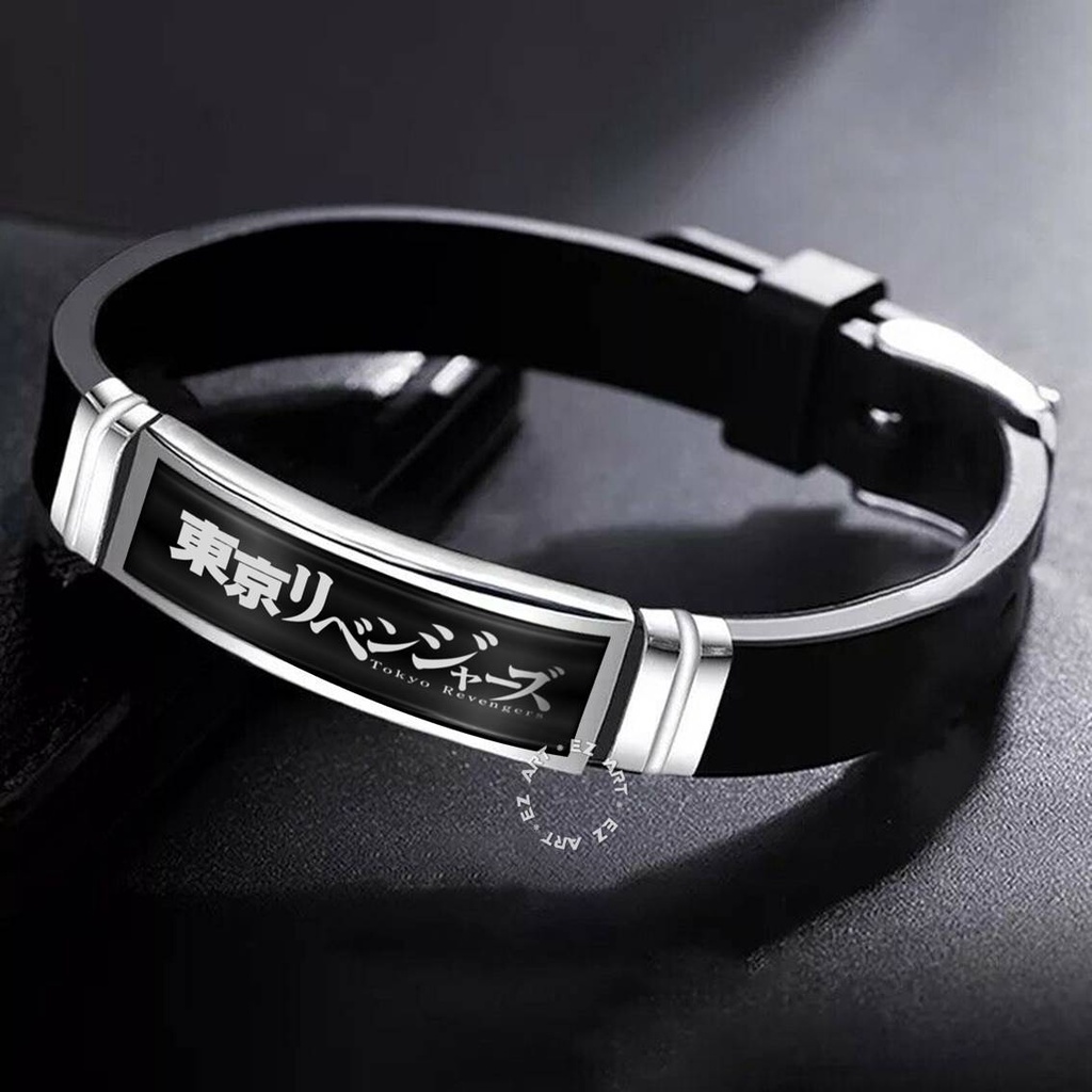 GELANG ANIME TOKYO REVENGERS KARET SILICONE PLAT STAINLESS STEEL KACA EPOXY MODEL SABUK STRAP