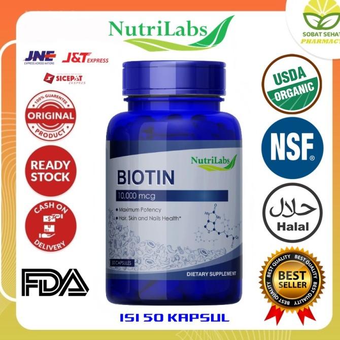 Nutrilabs Biotin 10000 Mcg Isi 100 Capsules Original Usa