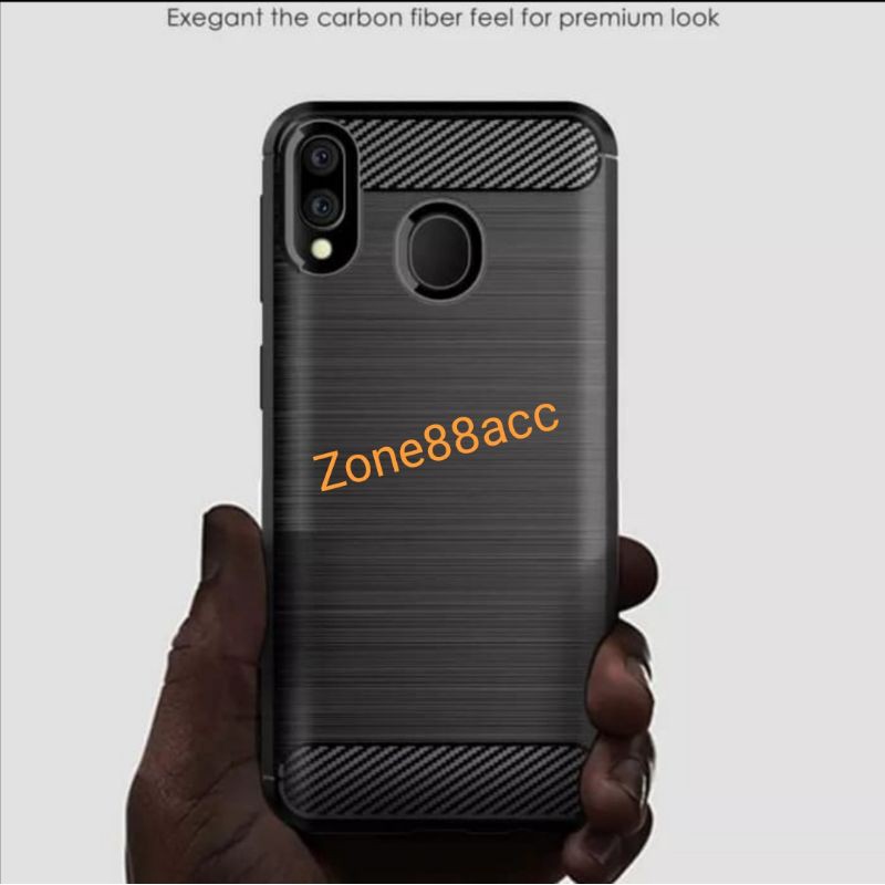 Silicon Case SAMSUNG M20 Softcase iPAKY Carbon Casing Cover TPU