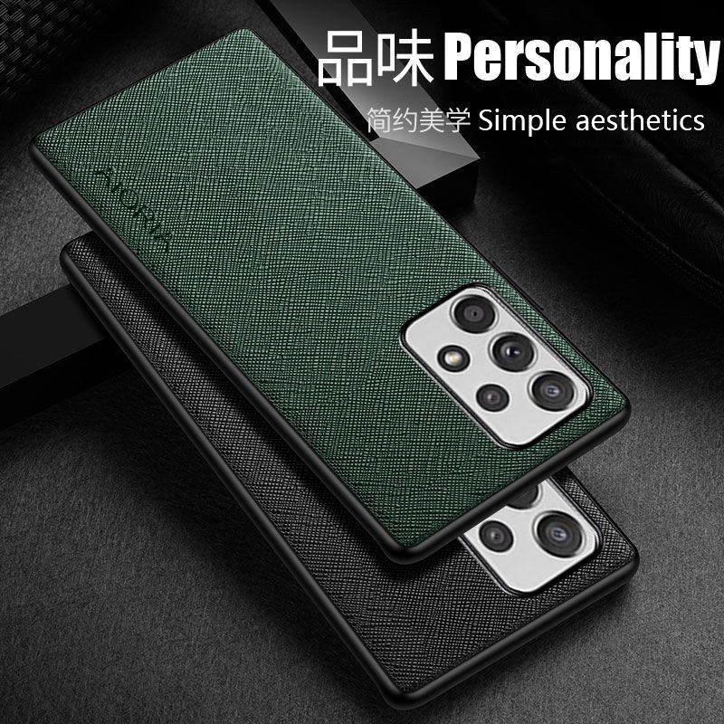 SAMSUNG A13 4G / A24 / A23 SOFTCASE CANVAS CROSS PATTERN AIORIA ORIGINAL COVER SOFT CASE SILICONE - BLACK