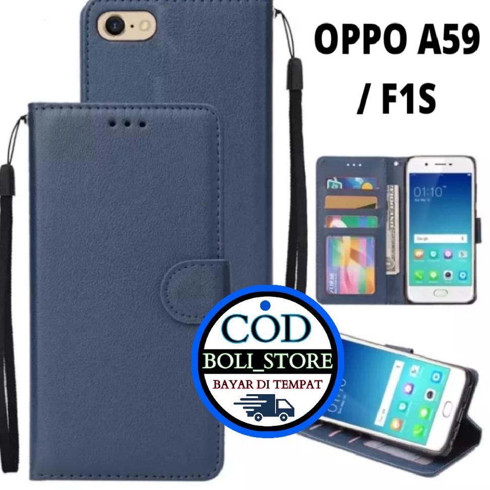 ❪VeF⭐️❫ CASING / CASE KULIT FOR OPPO F1S  OPPO A59 - CASING DOMPET- COVER -SARUNG HP ||Produk viral