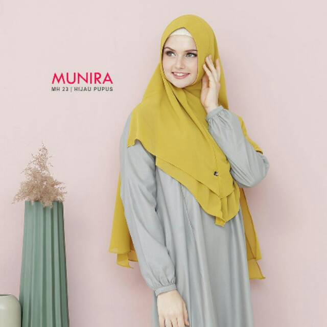 HIJAB  INSTAN / MH23 MUNIRA ORI / WARNA HIJAU PUPUS