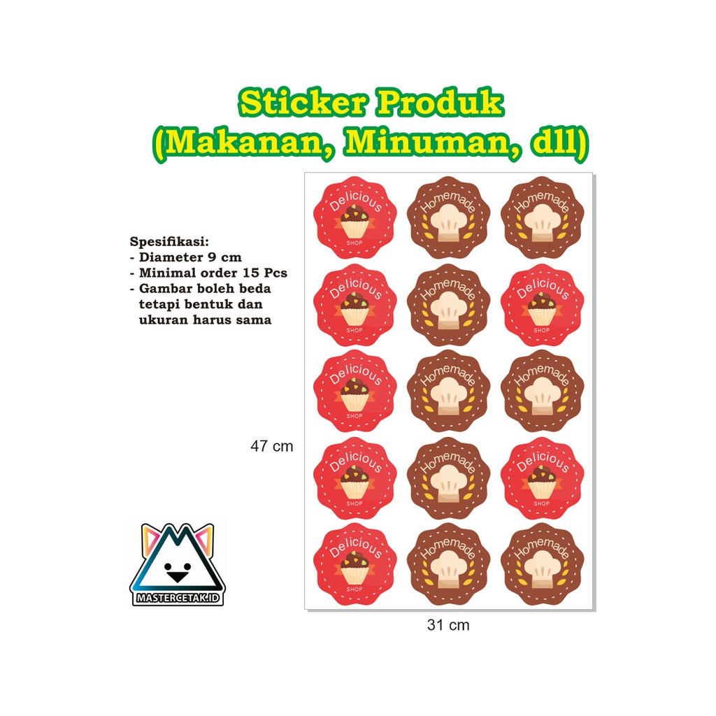 

Sticker Produk Tinggal Tempel Uk 9 cm