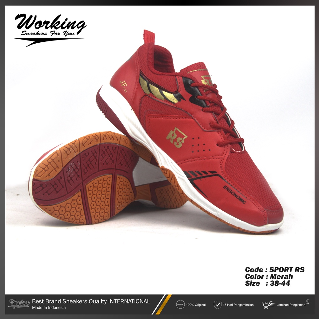 Sepatu Pria Sport RS Sepatu Badminton Sepatu Olahraga Indoor Outdoor Pria Original