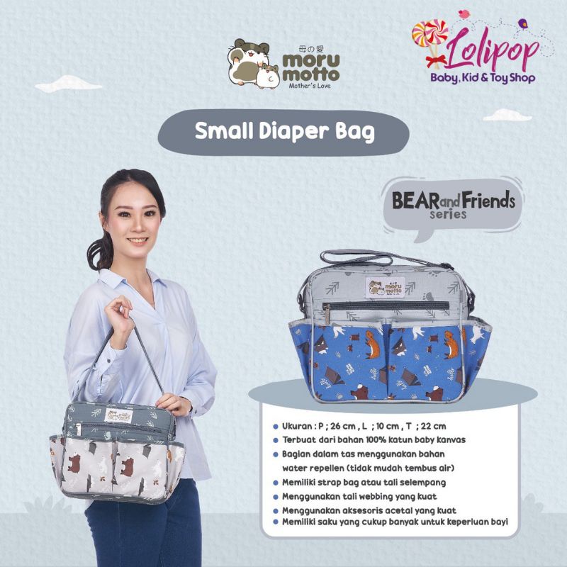 Morumotto Small Diaper Bag - Tas Bayi Bear and Friend Series